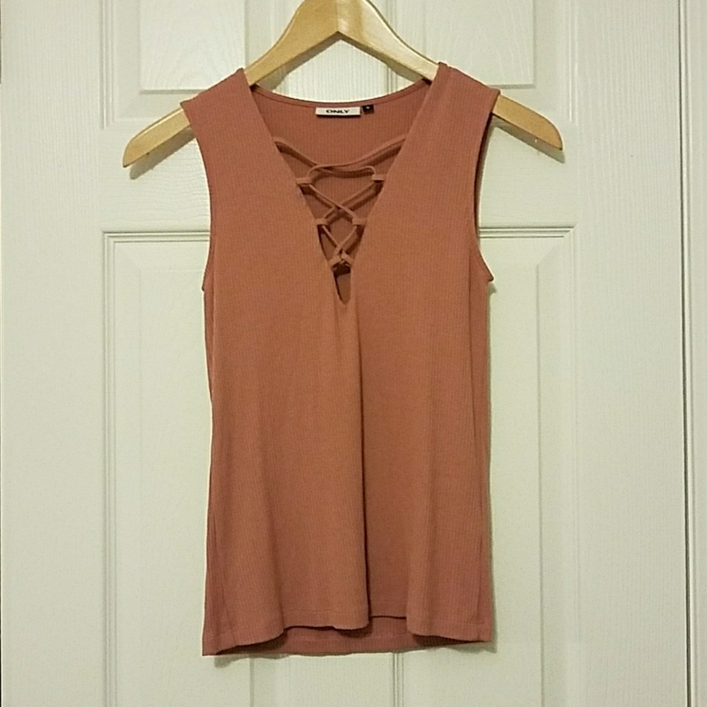 Sexy criss cross sleeveless shirt